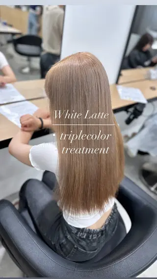 ロング カラー NAMI🤎ブラウン &ミルクティー🤍のヘアスタイル