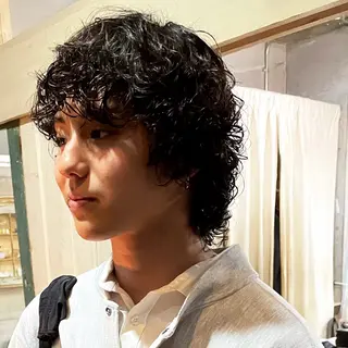 ミディアム パーマ メンズ 南堀江🌿パーマ Tetsu【テツ】のヘアスタイル