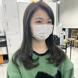 セミロング カラー ブリーチなし/レイヤ ー特化🌈Tommyのヘアスタイル