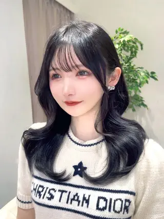 ミディアム カラー 韓国ヘア/レイヤー/ 顔まわり/りょーとのヘアスタイル