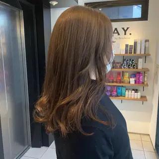 ロング カラー ノンダメージ⭐️ 透明感カラー中田七菜のヘアスタイル