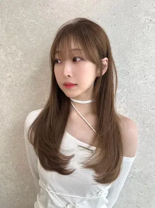 カラー 赤み消し🌿韓国風 ヘア🌿上野美容室のヘアスタイル