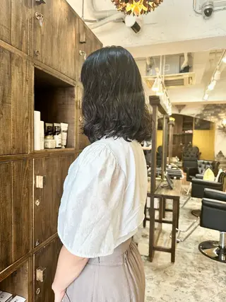 ミディアム パーマ ショート/ボブ /髪質改善/内山翔太のヘアスタイル