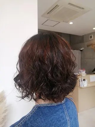 ショート パーマ 藤原仁美/レイヤー /透明感カラーのヘアスタイル