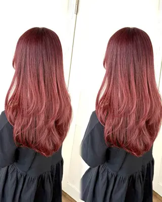 ロング カラー 小顔カット/透明感 カラー/美髪矯正🫧のヘアスタイル