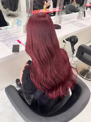 ロング カラー ブリーチなしで叶える 🍒モテ暖色🎀🪽のヘアスタイル