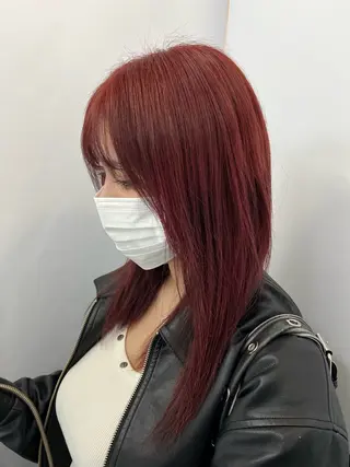 カラー Lamp 柏 山口 か乃 ブリーチカラーのヘアスタイル