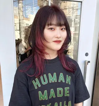 ミディアム カラー HOLON池袋所属・ウルフカット ハッシュカット/七海のヘアスタイル