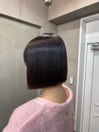 ショート 髪質改善ストレート/ ブリーチ／渋谷　福田のヘアスタイル