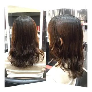 セミロング パーマ Annon プライベートサロンのヘアスタイル