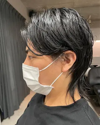 ミディアム カラー パーマ メンズ 吉田一輝 外国人パーマのヘアスタイル