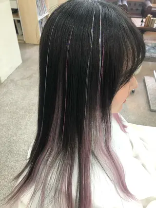 セミロング エクステ ハイトーン 💭黒崎ハルカのヘアスタイル