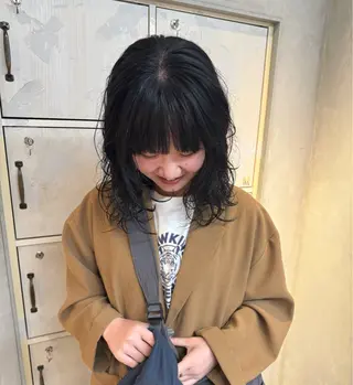 ミディアム パーマ 透明感カラー ☆akoのヘアスタイル