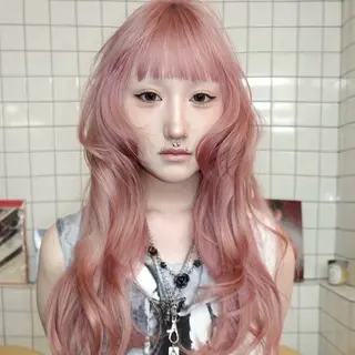 セミロング カラー レイヤーカット ボブ　渋谷のヘアスタイル