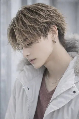 ショート カラー パーマ ヘアアレンジ メンズ ブリーチパーマ職人 Coshoのヘアスタイル