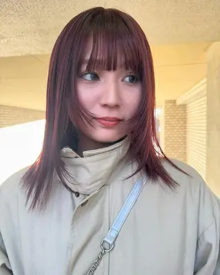 カラー ブリーチカラー🎀 韓国風/寺門美優のヘアスタイル