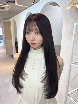 ロング 韓国レイヤー透明感 カラーヨウスケのヘアスタイル