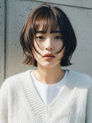 ミディアム ウルフカット 811 大阪梅田 ウルフのヘアスタイル