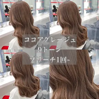 セミロング カラー ヘアアレンジ トレンドモテカラー 🩷色落ちまで可愛くのヘアスタイル