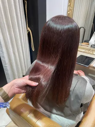 ロング カラー 顔周り\エクステ\ 透明感カラー\まりんのヘアスタイル