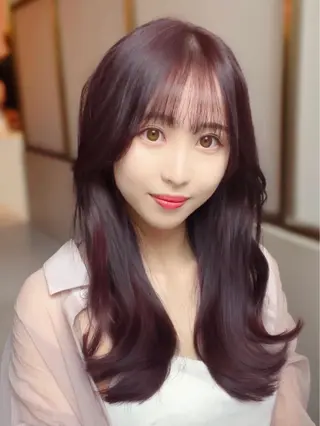 セミロング カラー 顔周り特化/韓国ヘア /レイヤー/吉野幸大のヘアスタイル