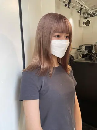 セミロング カラー パーマ ヘアアレンジ メンズ キッズ ネイル マツエク・マツパ アイブロウ 艶ハイトーン/ヘア アレンジAYAKAのヘアスタイル