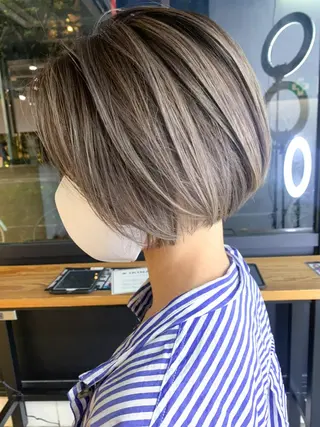 ミディアム パーマ カラー ヘアアレンジ ITbyALBUM 中野店のヘアスタイル