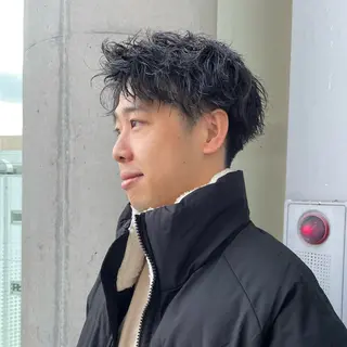 ショート パーマ メンズ ⚾️横浜メンズカット 阿部龍馬🍺🍔のヘアスタイル