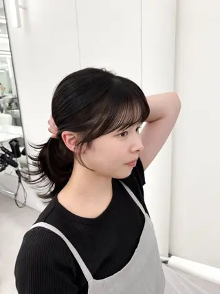 ミディアム カラー 韓国ヘア/レイヤー/ 顔まわり足立遥奈のヘアスタイル
