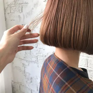 ミディアム カラー オリーブ/アッシュ やわらか透明感カラーのヘアスタイル