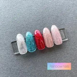 ネイル Rainbow nailsくろちゃんのネイルデザイン