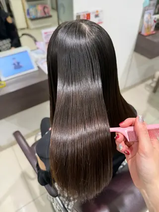 セミロング パーマ 艶カラー/縮毛矯正/ ブリーチカラー/みなのヘアスタイル