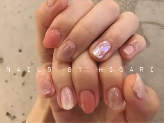 ショート カラー ネイル マツエク・マツパ illum hicariのネイルデザイン