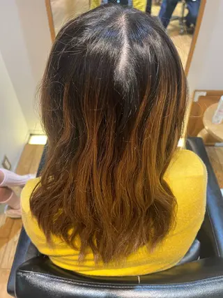 ミディアム カラー 杉田 優月のヘアスタイル