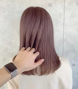 セミロング カラー ブリーチソムリエ認定 梅田茶屋町Eir辻のヘアスタイル