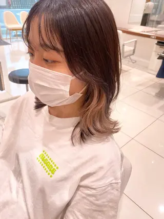 ミディアム カラー HOLON池袋所属・ウルフカット ハッシュカット/七海のヘアスタイル