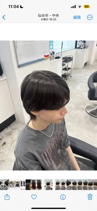 メンズ みう/仙台/暖色/ 艶髪/顔周りカット/のヘアスタイル