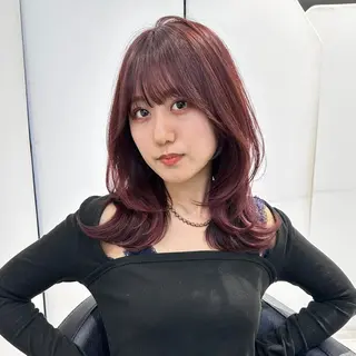 ミディアム レイヤー/艶カラー れいとのヘアスタイル