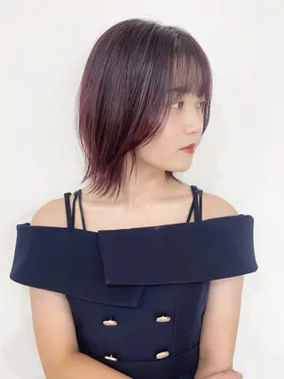 ミディアム レイヤーカット 縮毛矯正◽️河野泰貴のヘアスタイル