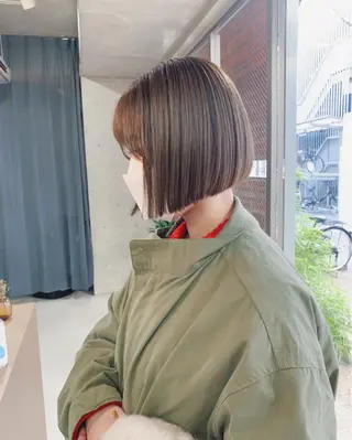 ショート カラー ボブパーマコテ巻き風 パーマNo1深江秀平のヘアスタイル