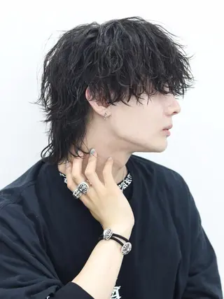 セミロング カラー パーマ ヘアアレンジ メンズ メンズ特化❤️‍🔥 RIKU❤️‍🔥のヘアスタイル