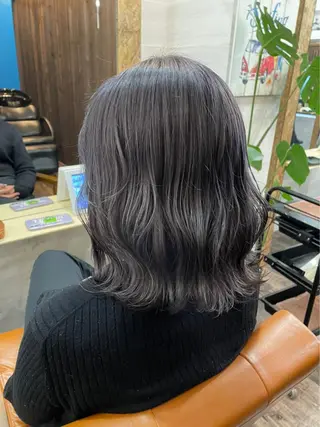 セミロング ブリーチ毛対応酸性 ストレート🌈サキのヘアスタイル