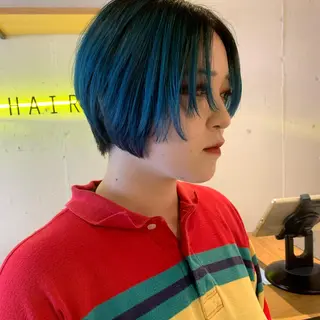 ショート カラー 🎈馬場佑馬/ スパイラルパーマ🎈のヘアスタイル