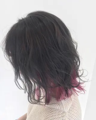 ミディアム カラー 永井 大希のヘアスタイル