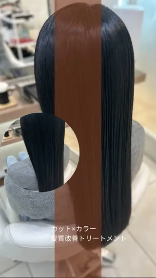 ロング カラー 髪質改善/縮毛矯正 ササキナツミのヘアスタイル