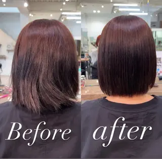 ミディアム まとまるボブ/縮毛矯 生🌿あおい✨のヘアスタイル