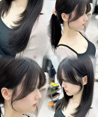 セミロング 京都レイヤーカット/ 縮毛矯正/羽柴りくのヘアスタイル