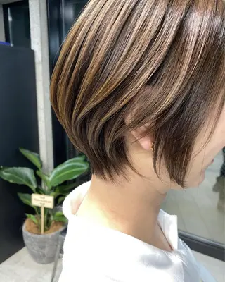 ショート カラー パーマ OVER→三軒茶屋 /縮毛矯正・髪質改善のヘアスタイル