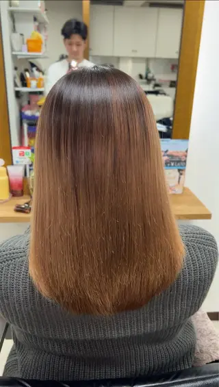 セミロング 髪質改善/マツパ 垢抜け透明カラー衣笠のヘアスタイル