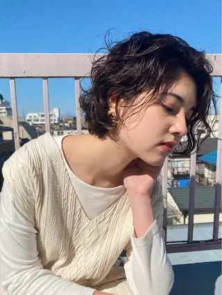 ミディアム パーマ 似合わせhair 〻 mikiのヘアスタイル